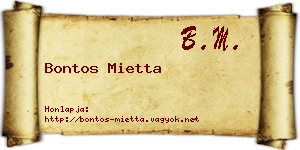 Bontos Mietta névjegykártya